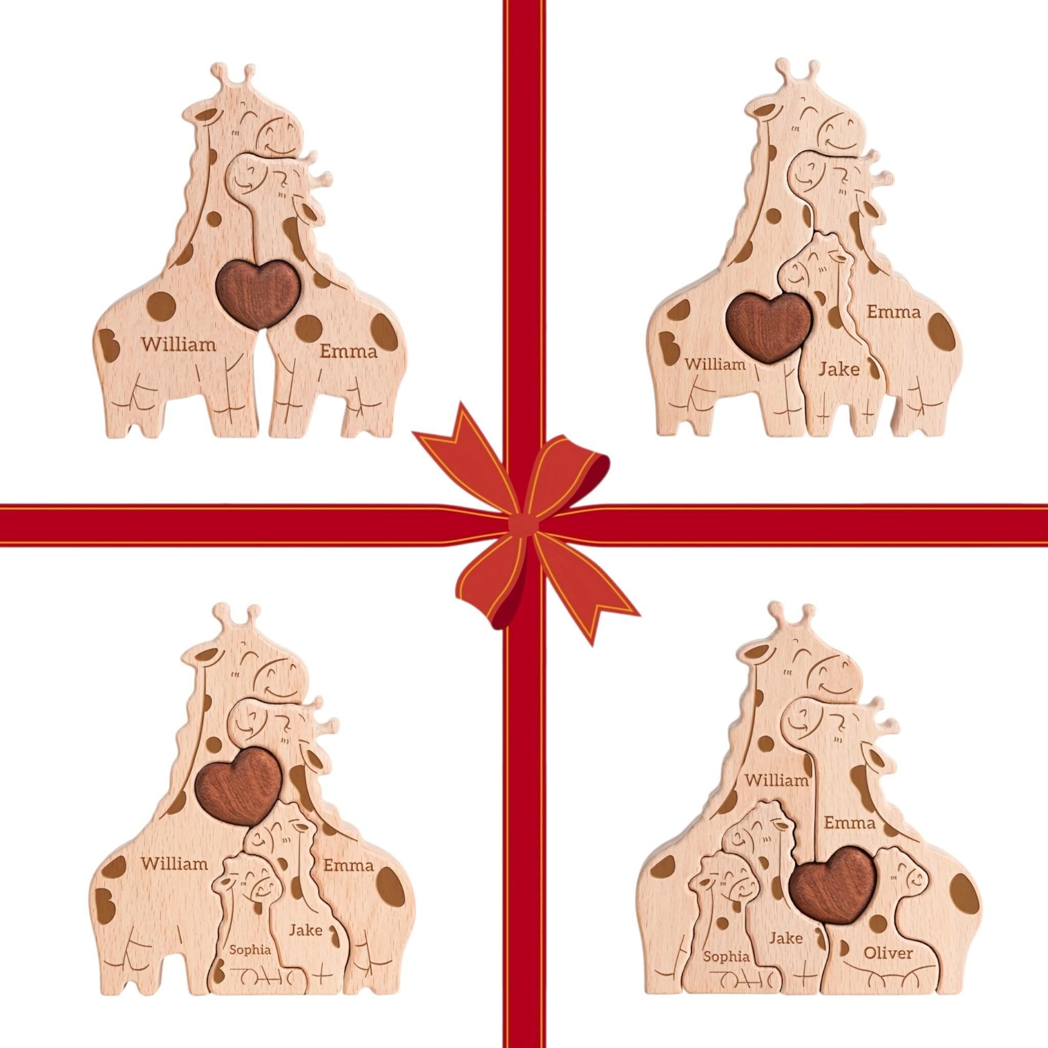 Personalised Giraffe Family Puzzle, Mothers Day Gift, Anniversary, Baby Shower, Home Decor, Safari Nursery Decor, Kids Room, New Mummy Ideas