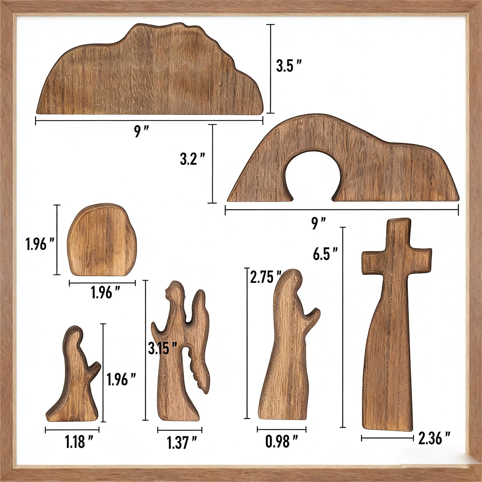 Easter Wooden Decoration Set – Empty Tomb & Cross Scene