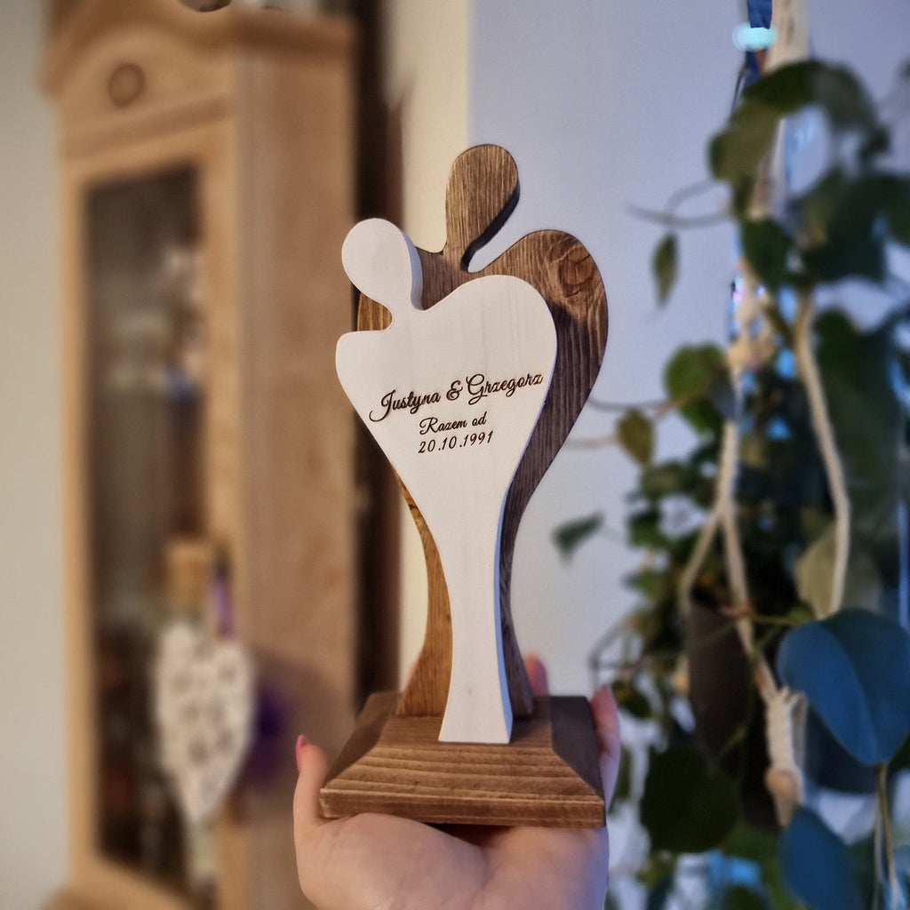 Personalized Wooden Sculpture, He and She Together Gift, Wedding, Anniversary, Valentine, Love, Always Forever