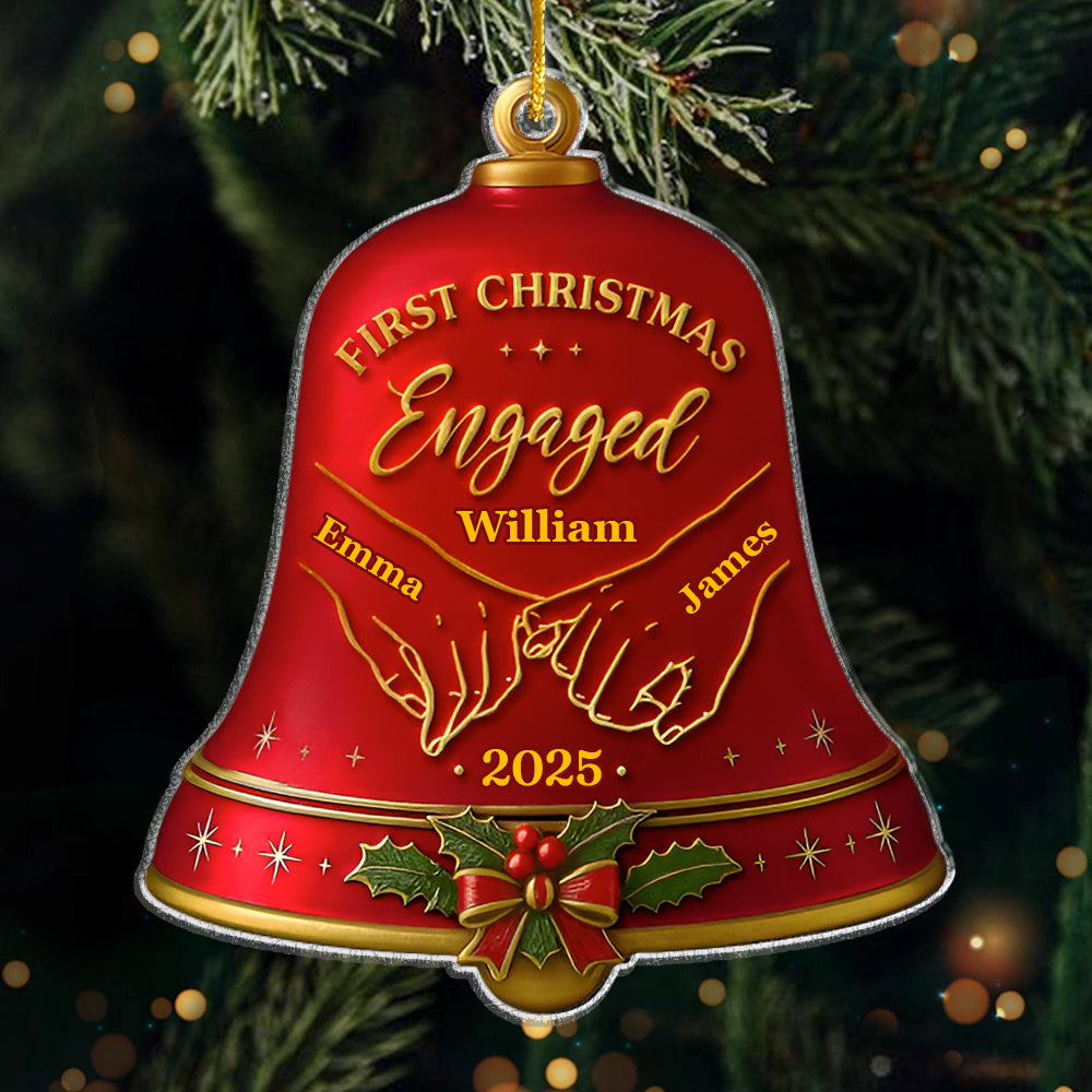 Custom Acrylic Ornament - Personalized Anniversary Christmas Wedding Gifts For Husband And Wife, Him And Her - Together Under The Christmas Bells