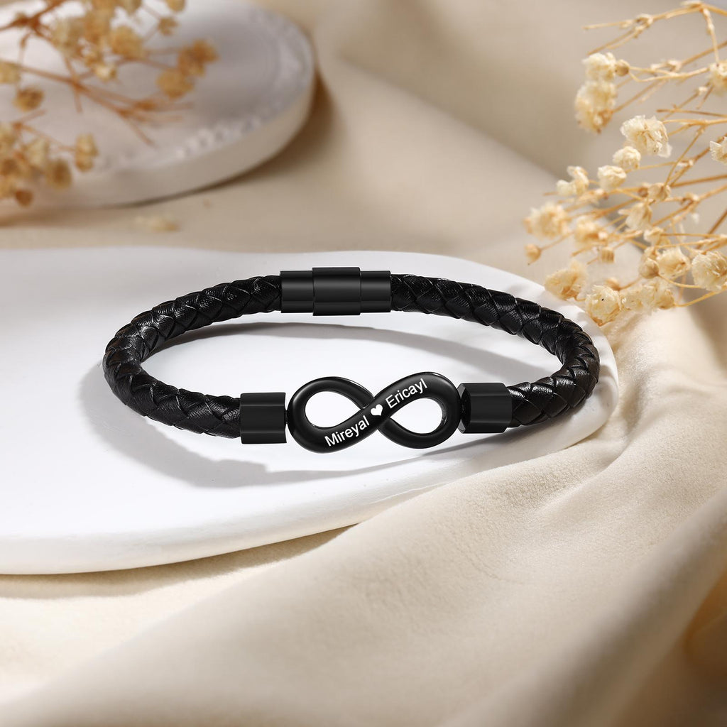 Personalized Infinity Couple Bracelets with Custom Names, Matching Gift for Him and Her