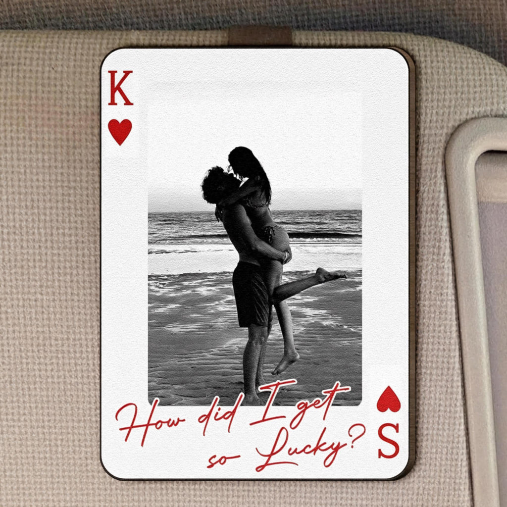 King & Queen Custom Photo Car Visor Clip – Drive Safe I Love You