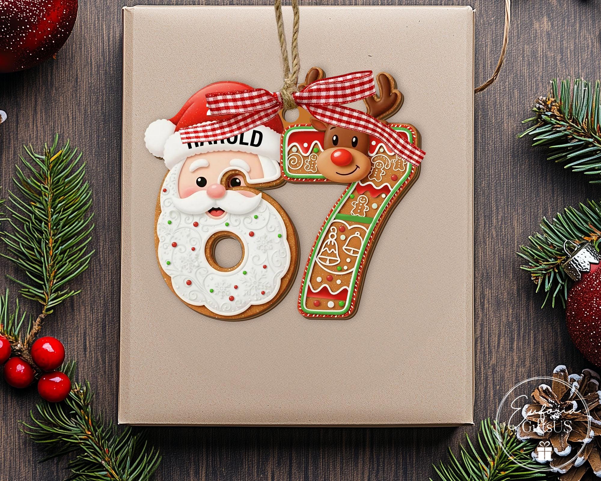 Custom Six Seven Christmas Ornament, Funny Teen Slang Ornament, Gen Z Teenager Tween Ornament, Christmas Gifts