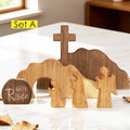 Easter Wooden Decoration Set – Empty Tomb & Cross Scene