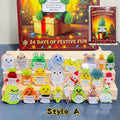 2025 Emotional Support Advent Calendar: 24Pcs Funny Acrylic Ornaments,Vegetable,Fruits,Capibara,The Dragon & Forest,Christmas Countdown Gift