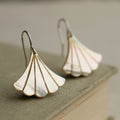Art Deco Pearl Bridal Earrings: Gold or Silver Mother of Pearl Wedding Jewelry