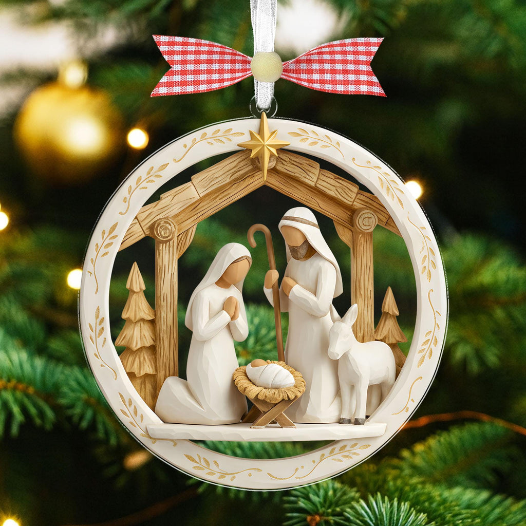 Nativity Jesus Ornament,Nativity Scene Christmas Ornament,Christian Holiday Gift Decor,Regilious Gift,Meaningful Xmas Gift,Jesus Ornament