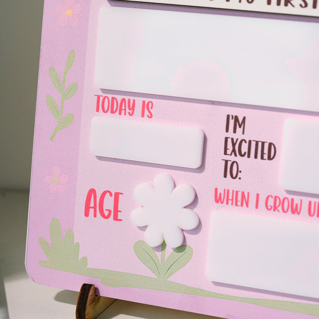 Back to School Sign Baby Angel, Custom Kids Daisy School Board Sign