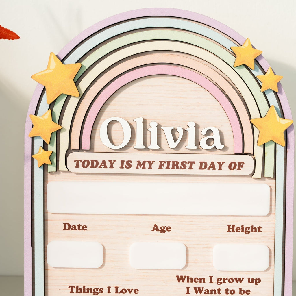 Back to School Sign Rainbow, Custom Kids School Board Sign
