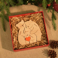 Family Personalized Custom Bear Shaped Wooden Art Puzzle - Wooden Bear Carvings, Carved Wood Decor - Gift For Family Members