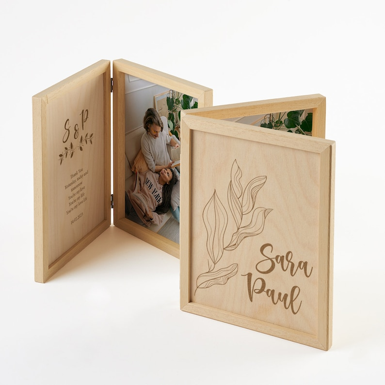 Custom Frame Gift For Her Wooden Christmas Keepsake Box. Personalized Gift For Women. Valentines Day Gifts For Him. Photo Box Wedding Gift.
