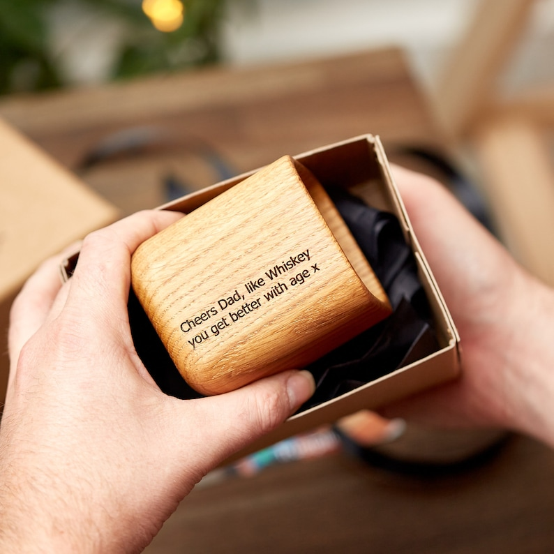 Personalised Oak Whiskey Tumbler