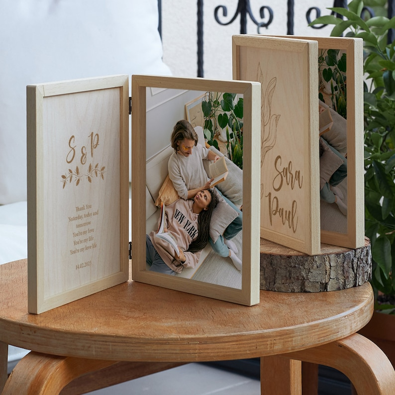 Custom Frame Gift For Her Wooden Christmas Keepsake Box. Personalized Gift For Women. Valentines Day Gifts For Him. Photo Box Wedding Gift.