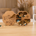 Wooden Pill Case 7 Day, Daily Pill Organizer, Pill Container, Weekly Pill Box, Vitamin Organizer