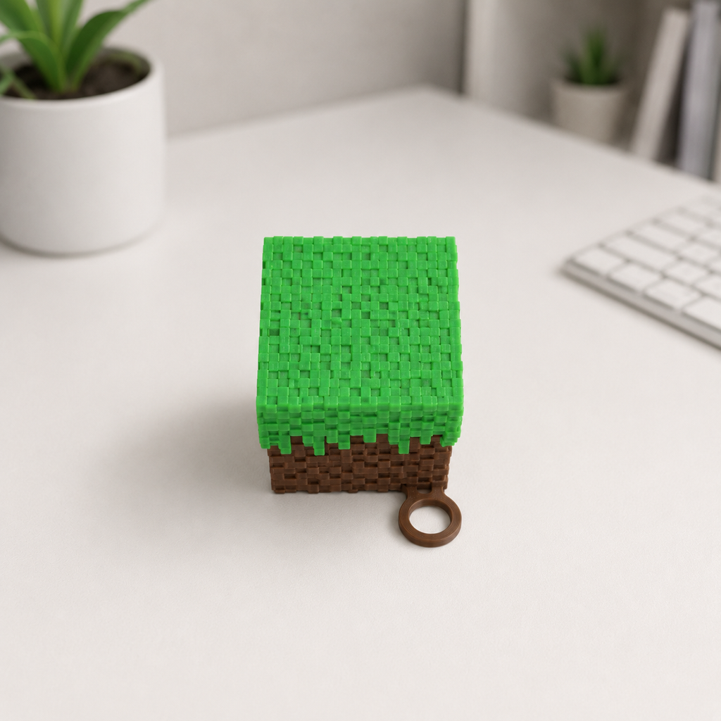 3D Printed Minecraft Grass Block Clicker