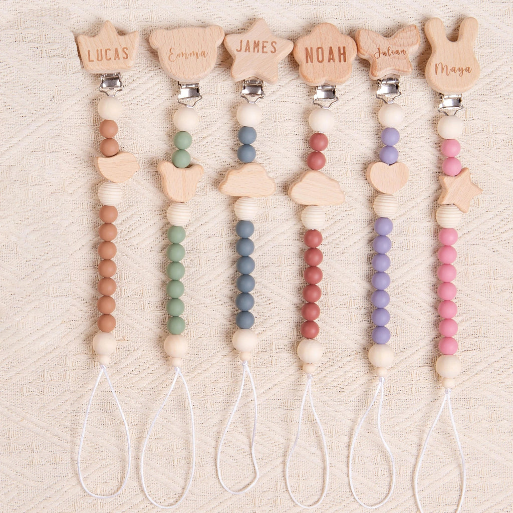 Personalized Pacifier Clip for Baby Boy and Girl, Custom Binky Clip, Engraved Soother Clip with Name, Baby Shower Gifts, Newborn Gifts