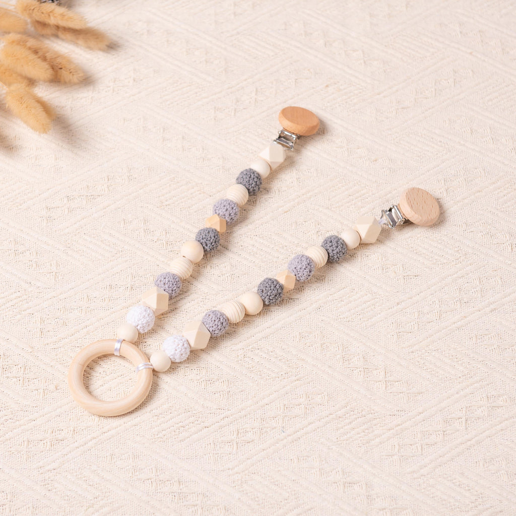 Handmade Gifts for Baby Boy and Girl, Stroller Chain, Baby Stroller Pendant, Pram Garland with Wooden Toy, Baby Shower Gifts, Newborn Gifts