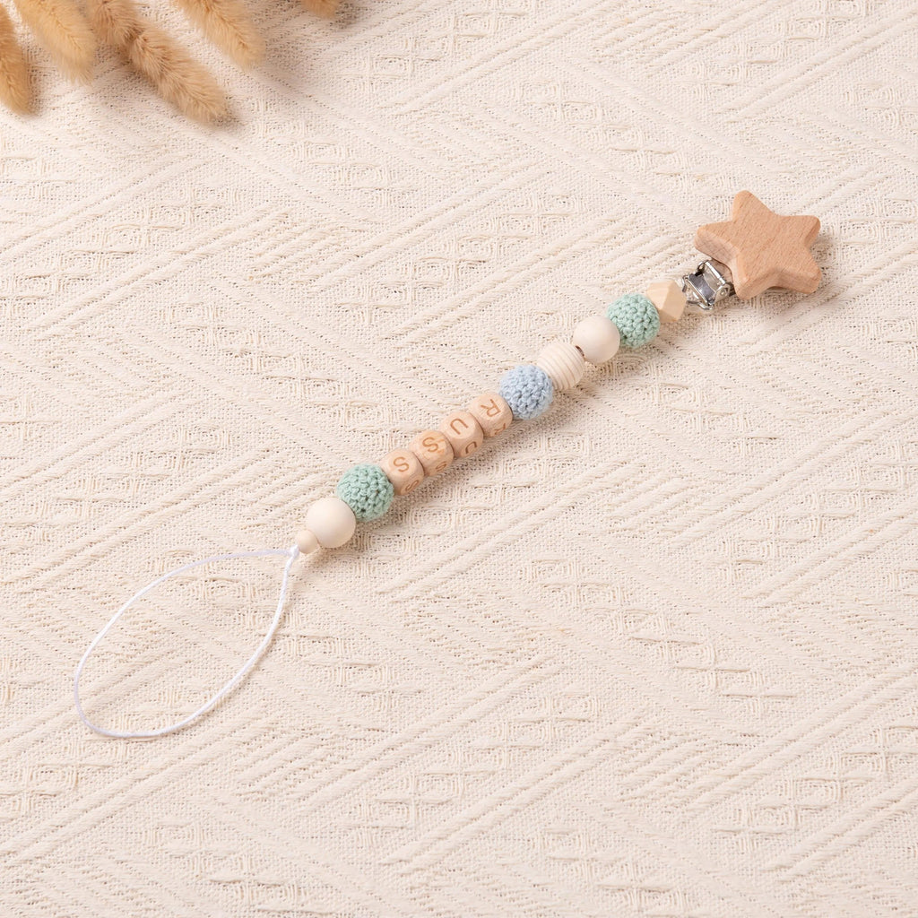 Personalized Crochet Pacifier Clip for Baby, Custom Binky Clip with Name, Soother Clip for Boy and Girl, Newborn Gifts, Baby Shower Gifts