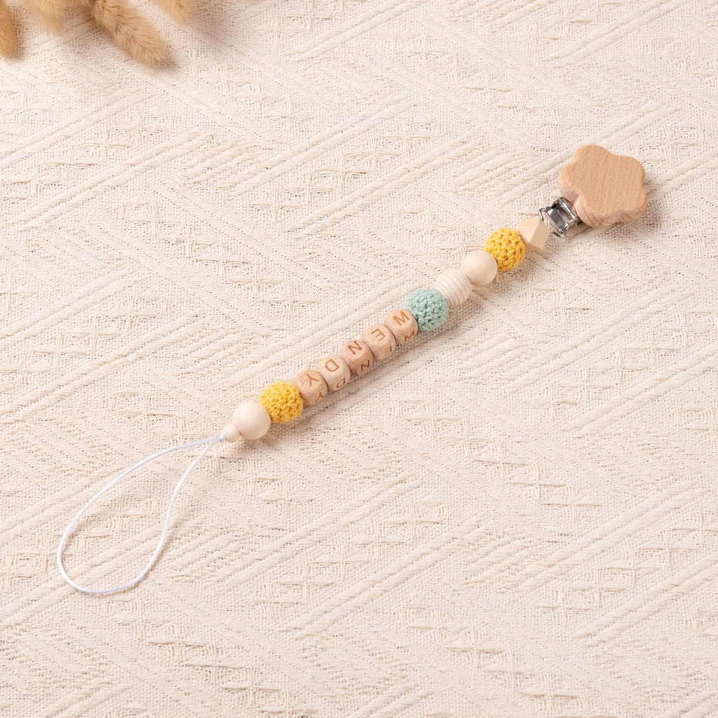 Personalized Crochet Pacifier Clip for Baby, Custom Binky Clip with Name, Soother Clip for Boy and Girl, Newborn Gifts, Baby Shower Gifts