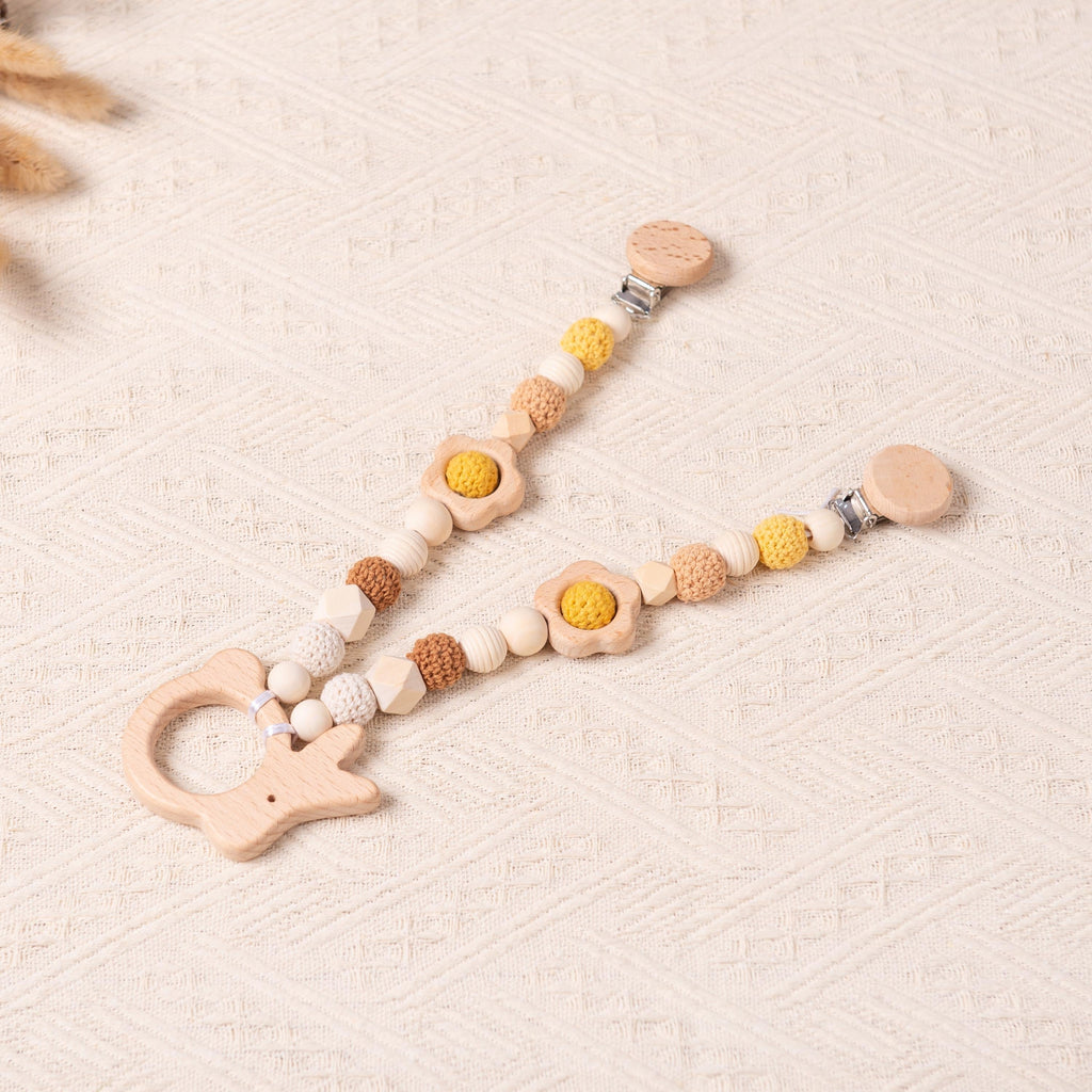 Handmade Gifts for Baby Boy and Girl, Stroller Chain, Baby Stroller Pendant, Pram Garland with Wooden Toy, Baby Shower Gifts, Newborn Gifts