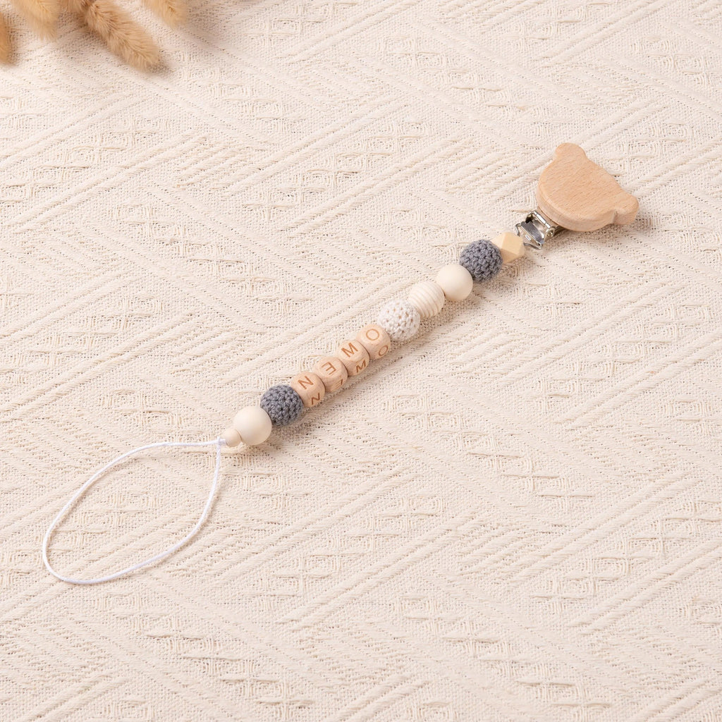 Personalized Crochet Pacifier Clip for Baby, Custom Binky Clip with Name, Soother Clip for Boy and Girl, Newborn Gifts, Baby Shower Gifts