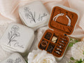 Engraved Leather Jewelry box,Bridesmaid Jewelry box,Personalized travel jewelry box,Leather Jewelry Travel Box,Travel Jewelry Case with Name
