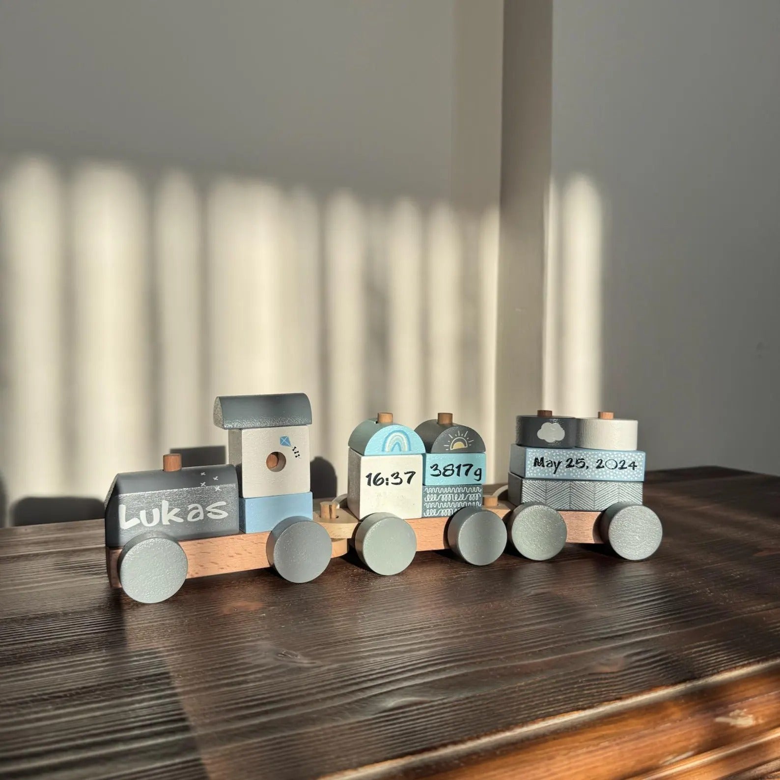 Personalized Wooden Train - Custom Baby Name Keepsake - Montessori Toy - Baby Shower Gift - Nursery Décor for Boys & Girls