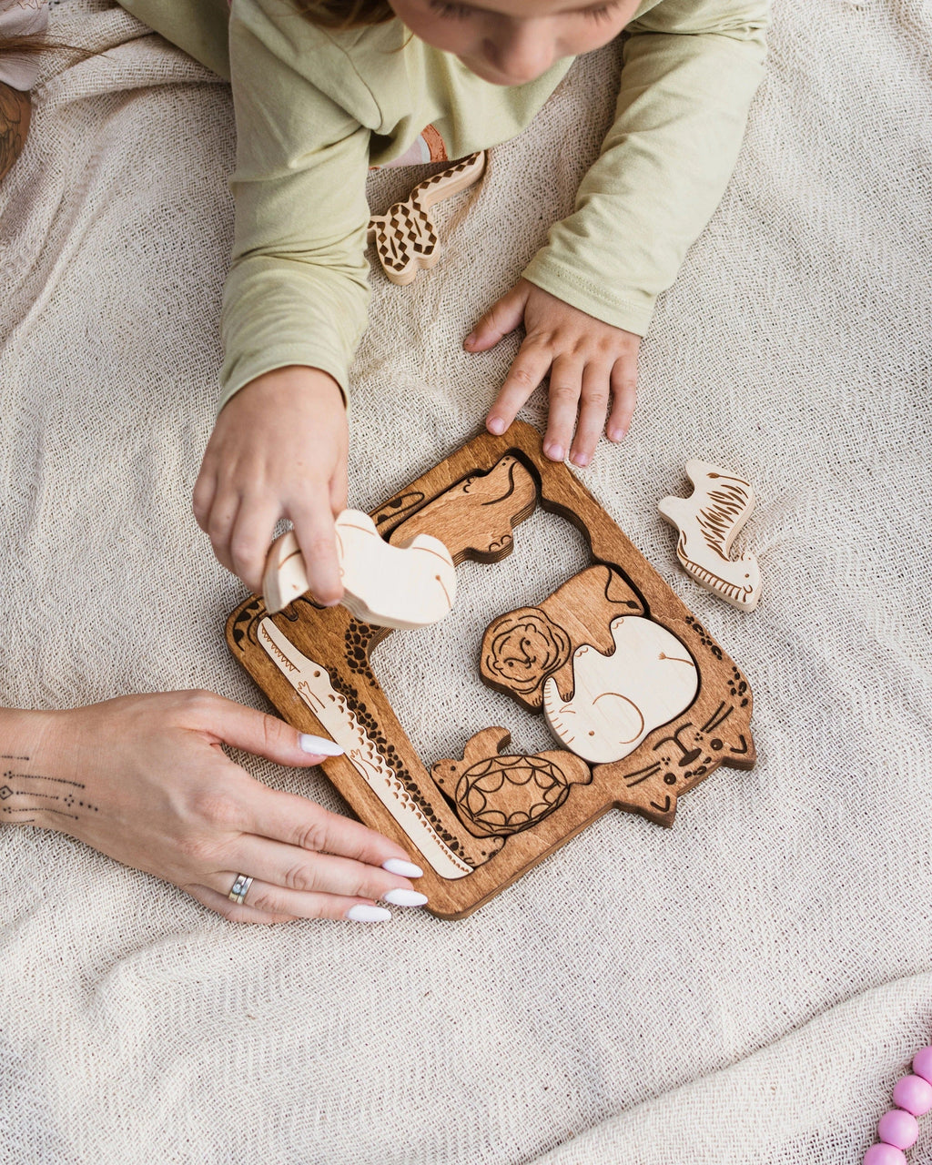 Wooden Brain Teaser Puzzle For Baby Toddler Wood Kids Toys Developmental Toy 1 2 3 Year Old Gift For Nephew and Niece | Ready To Ship USA