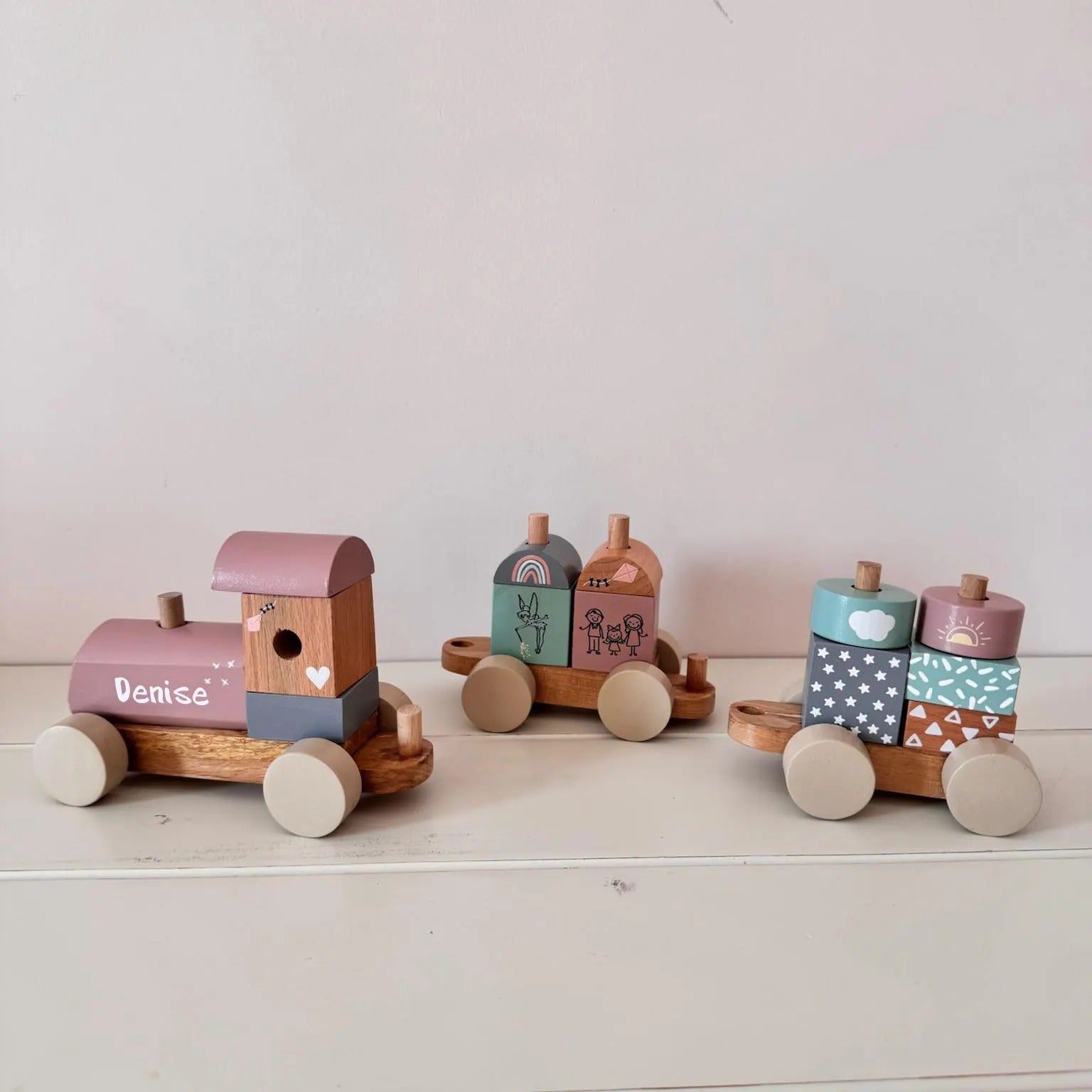Personalized Wooden Train - Custom Baby Name Keepsake - Montessori Toy - Baby Shower Gift - Nursery Décor for Boys & Girls