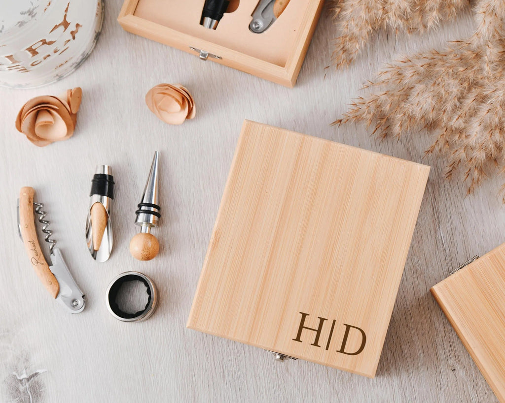 Personalized wine tool set groomsmen gifts, wedding party gifts, christmas gifts wine opener corkscrew, customized premium best men gift set