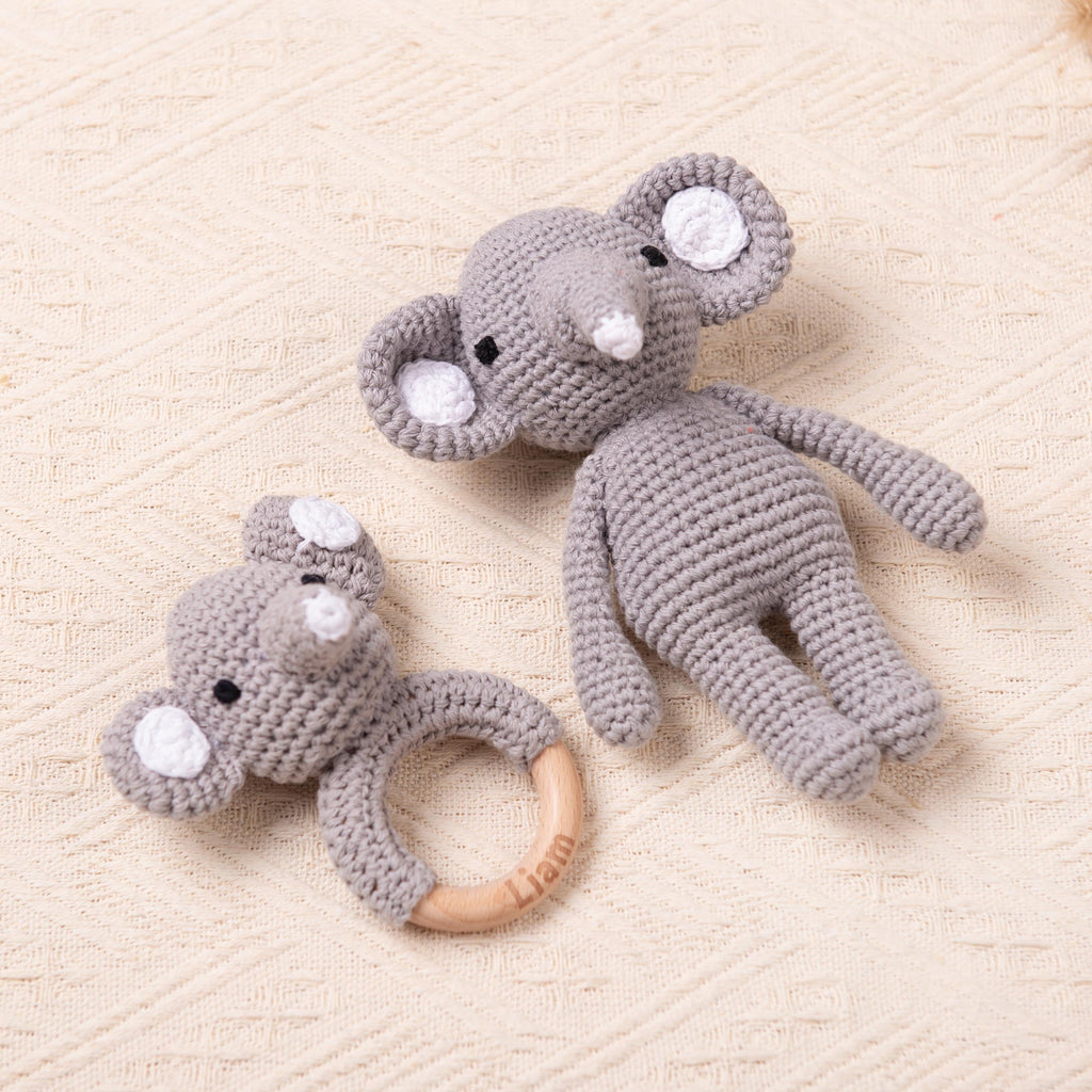 Personalized Gifts for New Baby, Custom Crochet Rattle and Doll Toys for Babies, Baby Shower Gifts, Newborn Gifts, Christmas Gifts for Baby